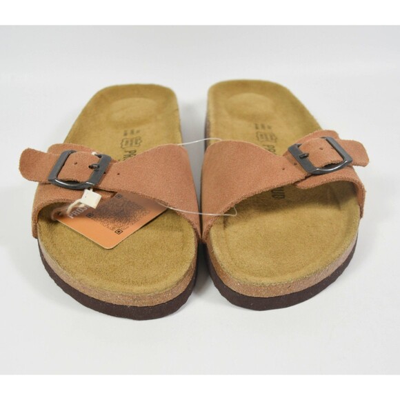 NWT Project Cloud Memory Foam Slip On Sandals Tan Suede Upper w/Buckle  Sz 6 - Picture 2 of 5